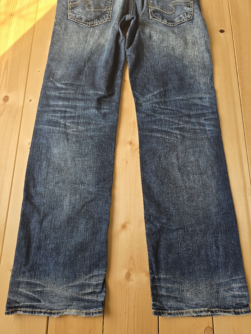 Silver Gordie Loose Fit Straight Leg Dark Wash Denim Jeans Mens 36X36 - Picture 12 of 15